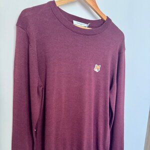 Maison Kitsune Red/Burgundy Sweater - Size Small - Never Worn/Like New